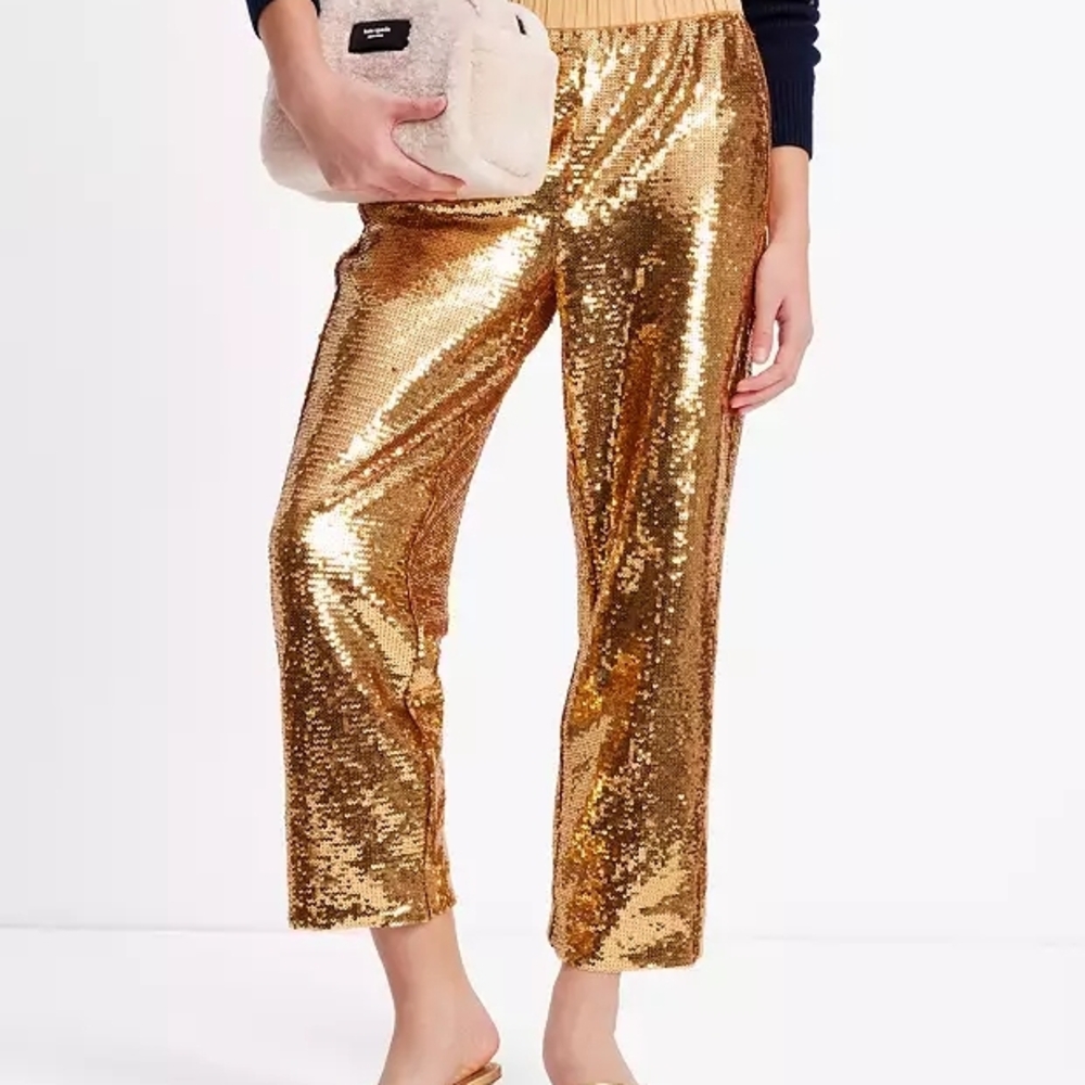 Kate Spade Gold Sequin  Jogger Pants